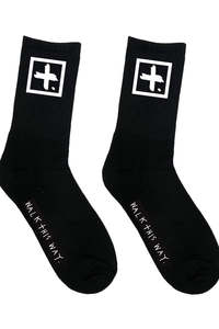 Womens Socks: Federation Cube Socks 2 Pack - Black/White