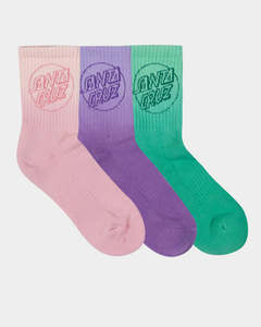 Womens Socks: Santa Cruz Opus Dot Mid Socks 3 Pack