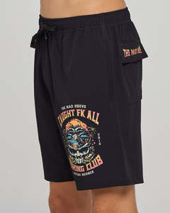 The Mad Hueys CAUGHT FK ALL SKULL | 19" BOAT VOLLEY SHORT