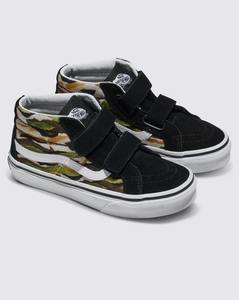 Vans Footwear: Vans Sk8-Mid Reissue V Kids - Painted Camo Green/Multi