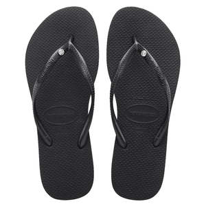 Havaianas Slim Swarovski II Crystal Flip Flops - Black