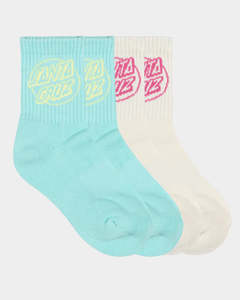 Santa Cruz Oval Dot Mid Girls Socks 4 Pack