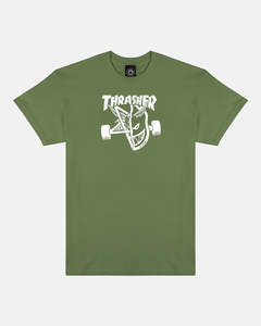 Thrasher X Spitfire Thrash & Burn Tee - Military Green