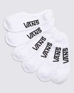 Vans: Vans Classic Super No Show Socks Size 9.5-13 3 Pack White