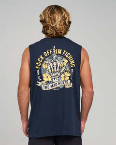 Mens Tops: THE MAD HUEYS FK OFF FISH | MUSCLE