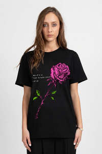 Federation Rush Tee - Rose - Black