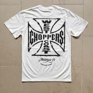 T Shirts: West Coast Choppers Weathered Cross - White
