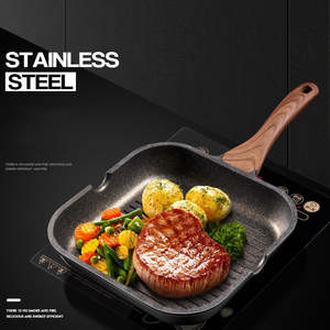 Unique Kitchen Gadgets: Steak frying pan multifunctional steak frying special pot stripe rice stone non stick pot