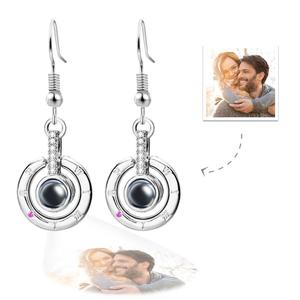 Special Occasions: Custom Projection Earring Exquisite Circular Pendant Gifts