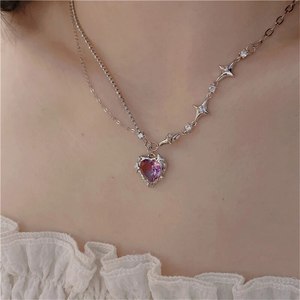Necklace: Crystal Heart Cross Star Necklace