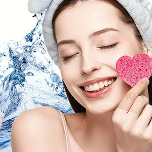 Sport Beauty Equipment: 50 Pcs Heart Shaped Natural Cotton Compressed Facial Cleansing Sponge