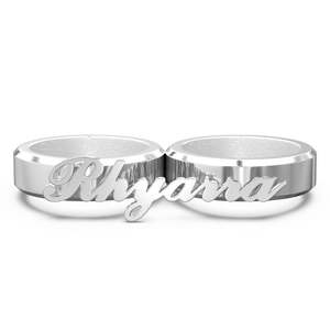 Rings: Engravable Double Fingers Ring Two Fingers Ring