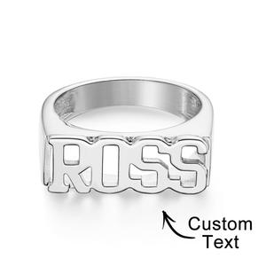 Custom Name Ring, Personalized Block Name Ring, Name Ring, Engraved Name Ring Fo&hellip;