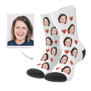 Custom Face Socks With Heart For Men and Women