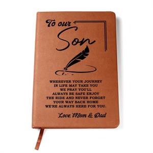 Son Gifts: Leather Journal - To Our Son Love Mom & Dad