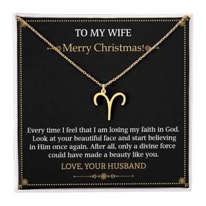 To My Wife Merry Christmas: Zodiac Name Necklace To my Wife Merry Christmas