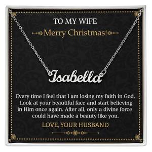 To My Wife Merry Christmas: Personalized Name Necklace To my Wife Merry Christmas