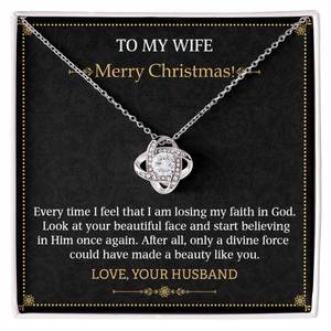 To My Wife Merry Christmas: To my Wife Merry Christmas Love Knot Necklace