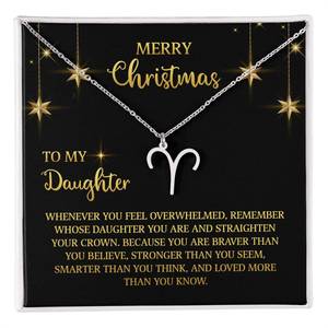 Zodiac Symbol Necklace Merry Christmas To My Daugther