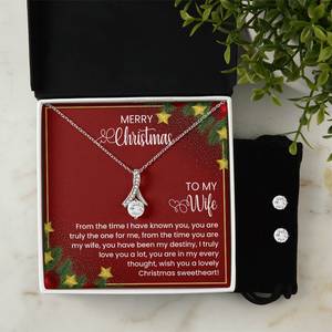 Alluring Beauty + Clear CZ Earrings - To My Wife wish you a lovely Christmas sweetheart!