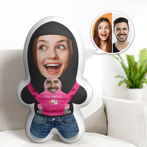Halloween Super Sale: Custom Baby Boyfriend Couple Face Minime Throw Pillow Personalised Photo Gifts for Couple