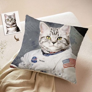 Custom Photo Face Pillow Pet Astronaut Funny Gifts