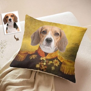Custom Photo Face Pillow Dog Commander Portrait Home Gifts