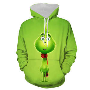 Grinch Collections: The Grinch With 3D Digital Printing Sweater Zipper Hooded Pullover Cosplay Anime Male