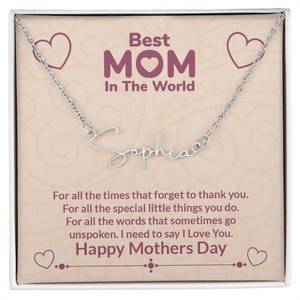 Signature Name Necklace Mothers Day Message: Signature Name Necklace