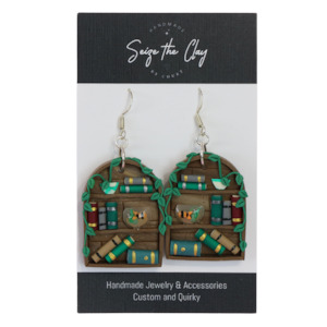 Large Bookshelf Earrings 02