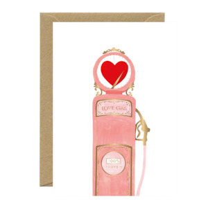 Gold Love Gas Greeting Card