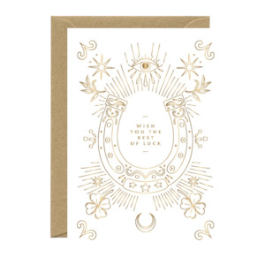 Gold Horseshoe Greeting Card