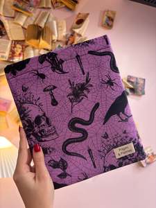 Stationery: Small Book Pouch - Purple Cobweb