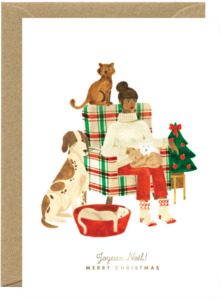 Gold Xmas Family Greeting Card