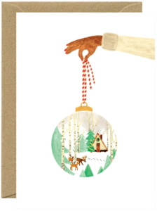 Stationery: Xmas Ball Forest Greeting Card
