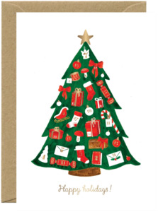 Gift Tags Cards: Gold Xmas Calendar Greeting Card