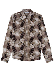 Pearly King: Pearly King - Prone LS Shirt - Marbled Green