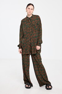 Salasai: Salasai - Country Club Shirt - Green Pop Palm