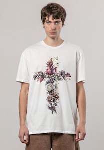 Religion: Religion - Cross Botanical Tee - Winter White