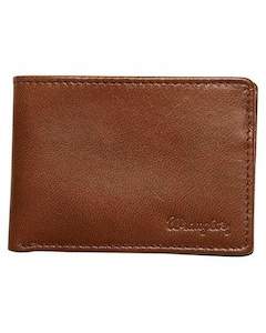 Wrangler: Wrangler - Script Leather Wallet - Cognac