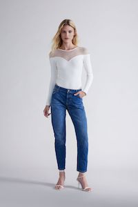 Please: Please - Faded-Look Pure Cotton Straight Jean - Blu Denim