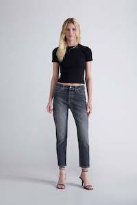 Please: Please - Cropped Faded-Effect Straight Jean - Nero Denim
