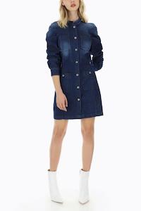 Please: Please - Abito Dress - Denim Blu
