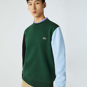 Lacoste: Lacoste - Brushed Fleece Sweatshirt - Green/Black/Blue