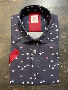 Jimmy Fox: Jimmy Fox - Mini Sails SS Shirt - Navy/Multi
