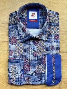Jimmy Fox: Jimmy Fox - Aztec Print LS Shirt - Blue