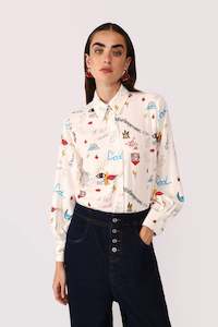 Dixie: Dixie - Oh Hey There LS Shirt - Burro