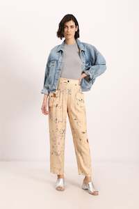 Dixie: Dixie - Paint Splatter Print Pant - Burro