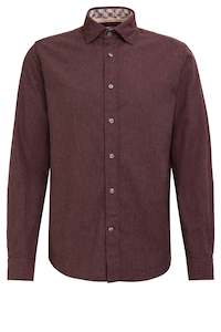 Fil Noir: Fil Noir - Treviso HBD Shirt - Burgundy Brushed