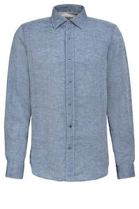 Fil Noir: Fil Noir - Roma HBD Shirt - Indigo Linen